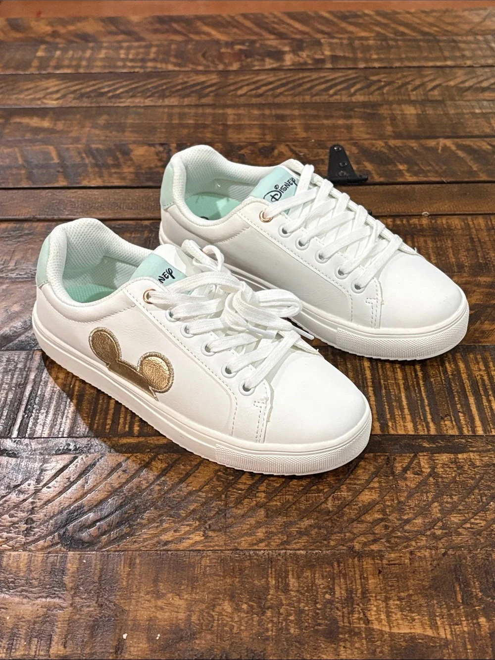 Disney Gold Mickey on White sneakers size 7